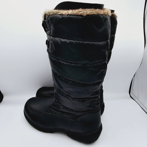 Chromatics by Totes Black Puffer Faux Fur Winter Snow Boots NWT, size 9 - Picture 4 of 13